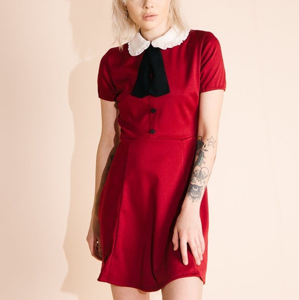 Valfre retro red Peter pan collar dress XS